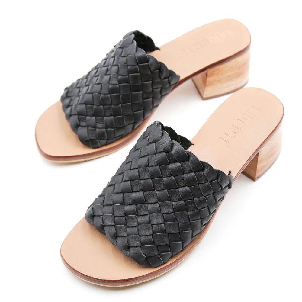 Liberté Leather Santorini Woven Mule in Black Women’s size 6